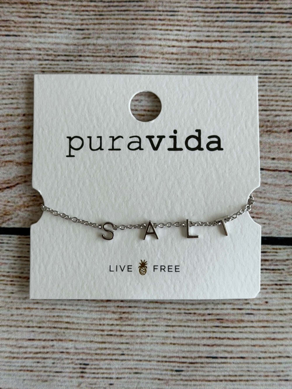 Pura Vida NWT Silver Jewelry Lot 3pc Bracelet, Necklace, Wave Barrett Boho Beach - Picture 2 of 9